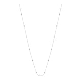 14K White Gold Cable Chain With 2.5mm Diamond Cut Oval Beads