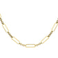 14K Yellow Gold Cable Link with Oval Open Stations Necklace