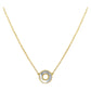 14K Yellow Gold Cable Link with Open Circle Mother of Pearl Pendant Necklace
