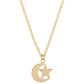 14K Star & Moon Pendant Necklace