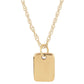14K Mini Dog Tag Pendant Necklace