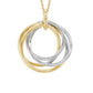 14K Two Tone Open Circle Intertwined Pendant On Chain