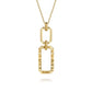14K Yellow Gold Plain Diamond Cut Link Pendant Necklace