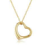 14K Open Heart Pendant Necklace