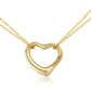 14K Yellow Gold Dbl Cable Chain W/Heart Pendant