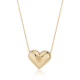 14K Yellow Gold Puffed Heart On Chain Necklace