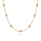 14K Yellow Gold Bujukan Bead Station Necklace