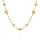 14K Yellow Gold Bujukan Brushed Finish Ball Station Necklace