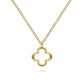 14K Yellow Gold Open Clover Pendant Necklace