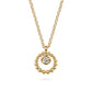 14K Yellow Gold Bujukan & White Sapphire Pendant Necklace