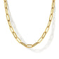 14K Yellow Gold Hollow Paperclip Chain Necklace