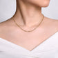 14K Yellow Gold Hollow Paperclip Chain Necklace