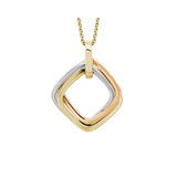 14K Tri Color Geo Shape Necklace