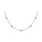 Two Toned Cable Chain With Bead Station Necklace