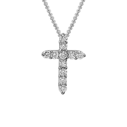 Artistry Limited 14K White Gold Diamond Cross Necklace
