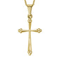 Artistry Limited 14K Yellow Gold Beaded Ends Cross Necklace