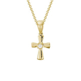 14K Y/G Diamond Cross Pendant Necklace