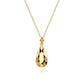 14K Yellow Gold Bujukan And Teardrop Texture Pendant Necklace