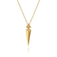 14K Yellow Gold Bujukan Clover And Triangle Pyramid Pendant Necklace