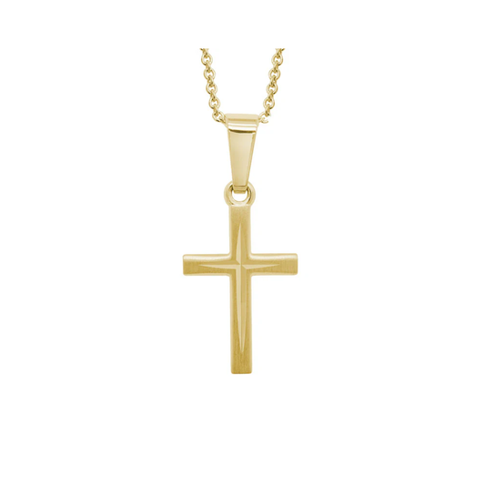 14K Yellow Gold 16-18" Cross Pendant
