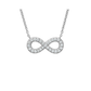 14K White Gold Diamond Infinity Stationary Pendant On Chain