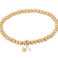 14K Bead Bracelet W/Lock & Key