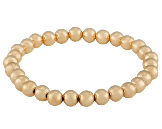 14K 6mm Bead Bracelet