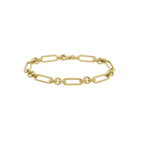 14K 7" Twist Link with 3 Round Link Bracelet