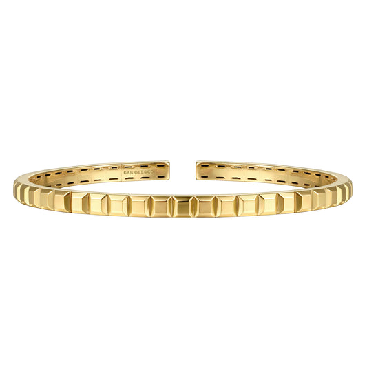 14K Yellow Gold Contemporary Gold Split Bangle