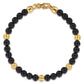 14K & Black Titanium Sandblast Men's 6mm Beaded Bracelet