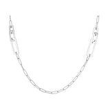Sterling Silver Paperclip Station Section Necklace