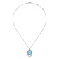 White Sapphire and Turquoise Pendant Necklace
