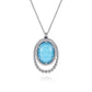 White Sapphire and Turquoise Pendant Necklace