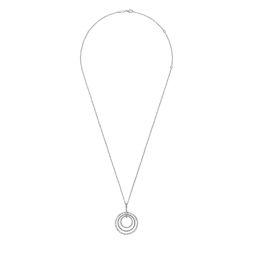 Triple Row Bujukan White Sapphire Circle Necklace