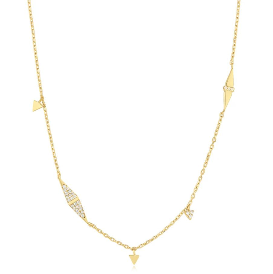 Geometric Sparkle Chain Necklace