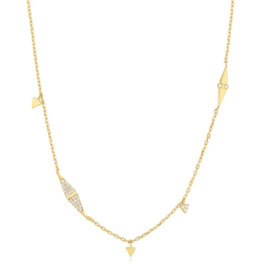 Geometric Sparkle Chain Necklace
