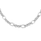 S/S 18" Oval Rope w/Circle Link Necklace