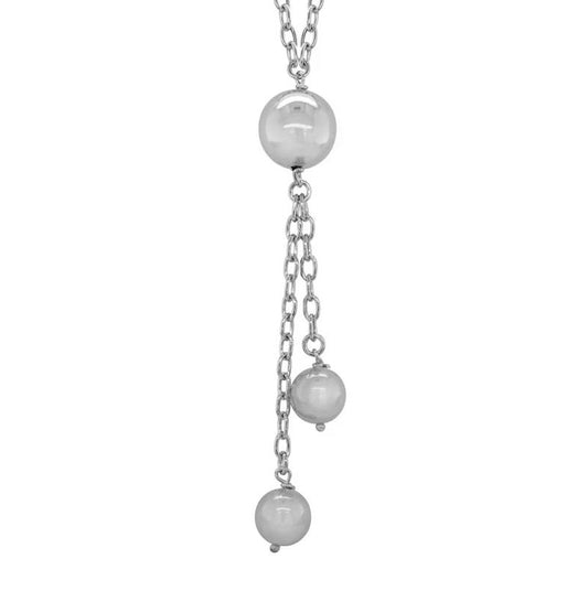 S/S Y Necklace w/Bead Drop Necklace