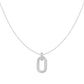 Silver Oval Hoop Pendant Necklace