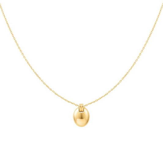 Gold Plated Oval Charm Necklace