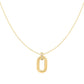 Gold Tone Oval Hoop Pendant Necklace