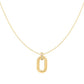Gold Tone Oval Hoop Pendant Necklace