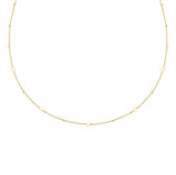 Gold Tone Disc Station Necklace