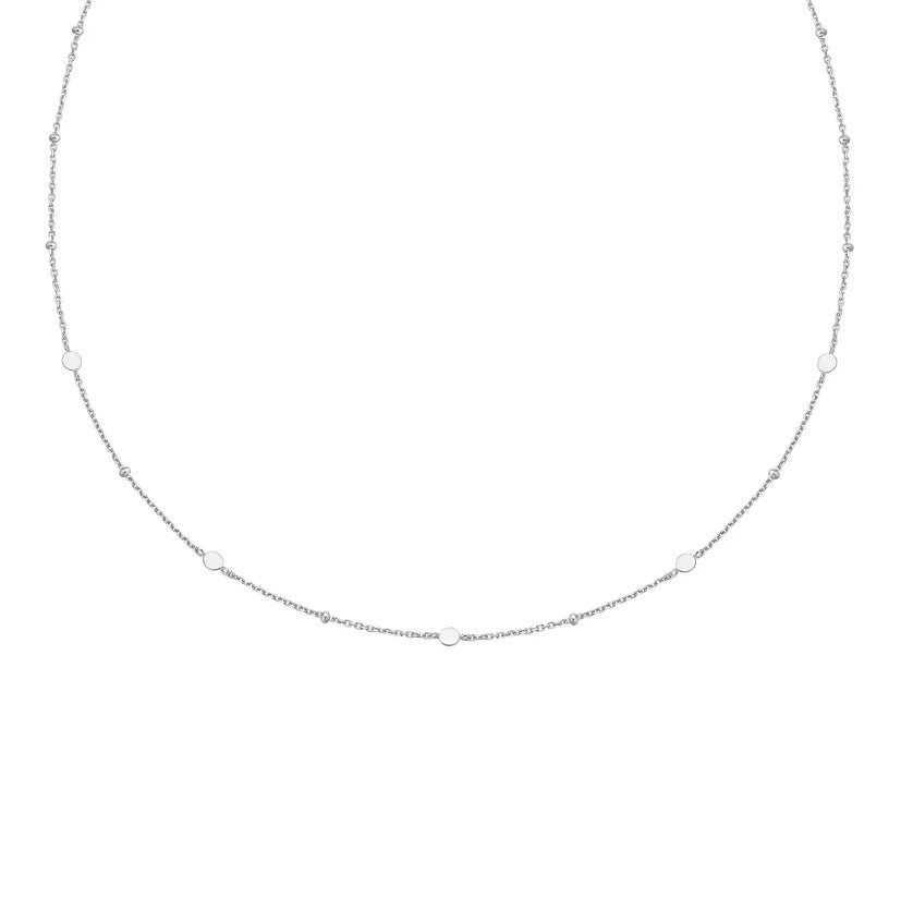 Silver Disc Station Necklace