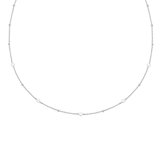Silver Disc Station Necklace