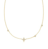 Sterling Silver Gold Plated Star CZ Necklace - Ania Haie