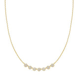 Gold Tone Pave Multi Beaded Chain Necklace