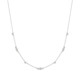 Silver Sparking Bezel Cubic CZ Necklace