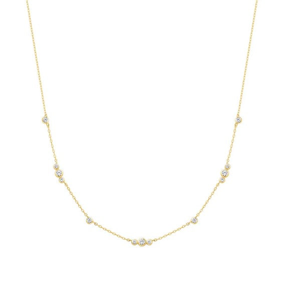 Sparkling Bezel Cubic CZ Necklace