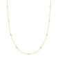 Gold Tone Shell Pearl Station Chain Necklace